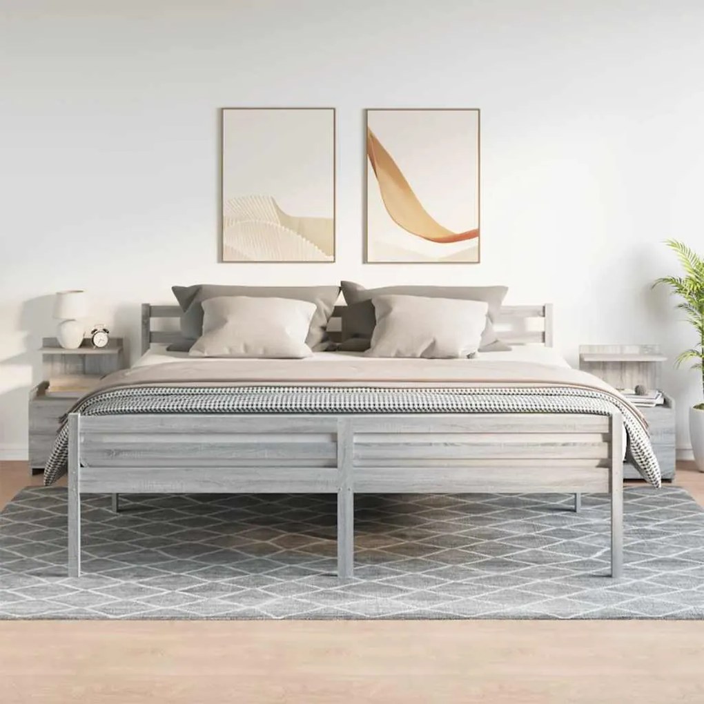 Mesas de cabeceira 2 peças com 2 gavetas cinza Sonoma 40x36,5x62 cm