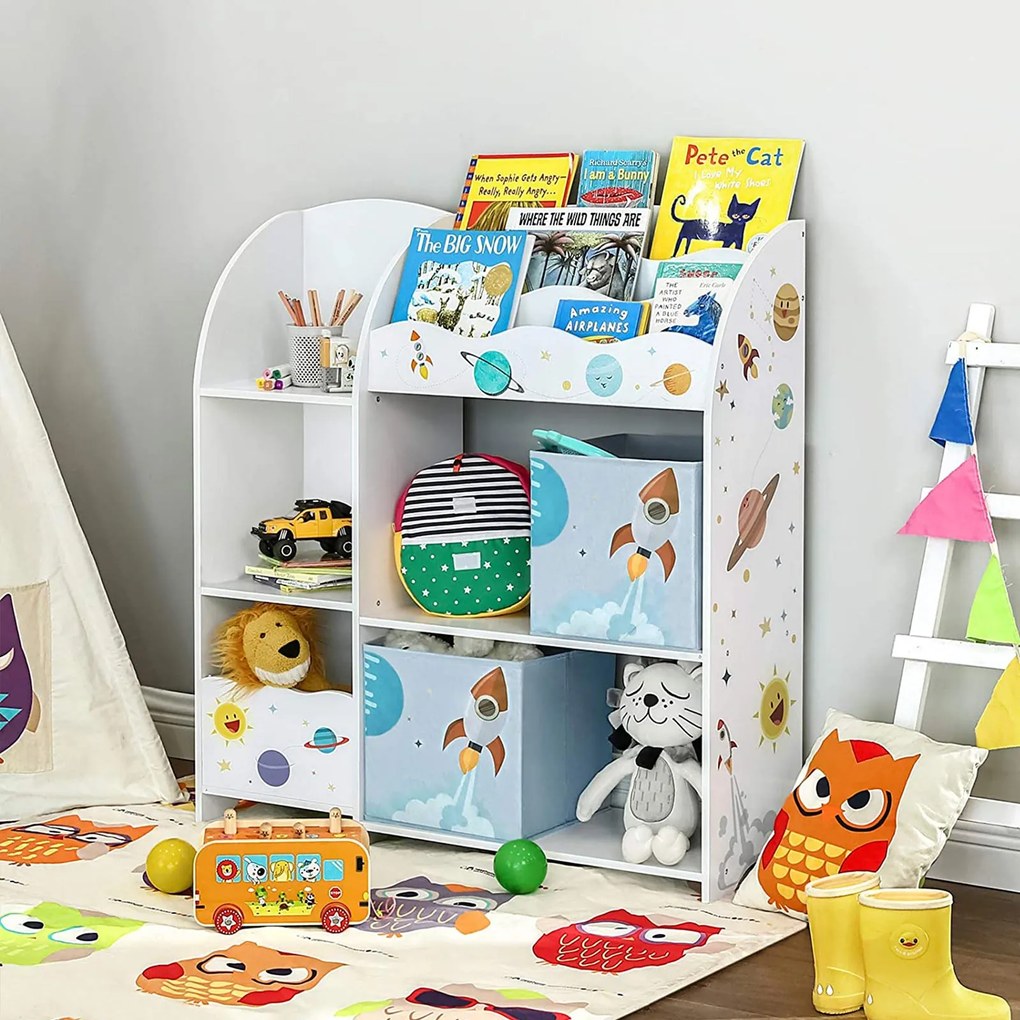 Estante infantil para brinquedos e livros 93 x 30 x 100 cm Branca