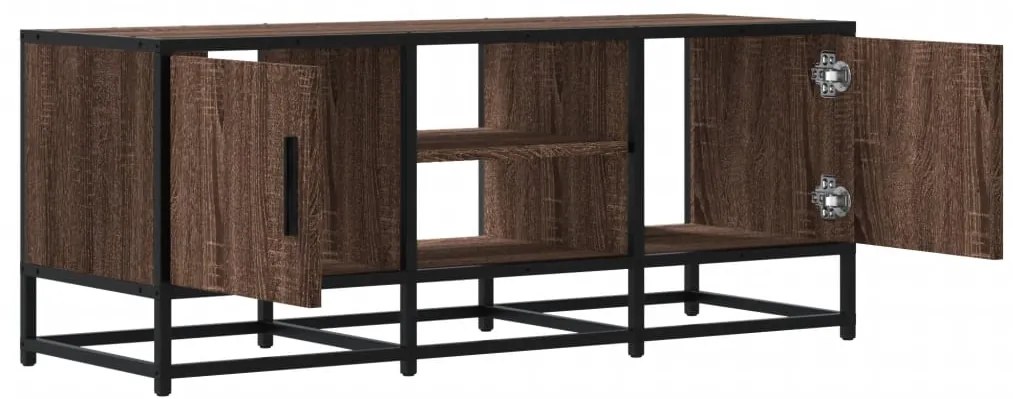 Móvel TV 100x35x41cm derivados madeira/metal carvalho castanho