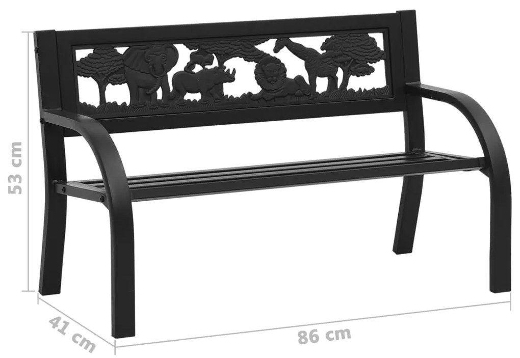 Banco de jardim para crianças 86 cm aço