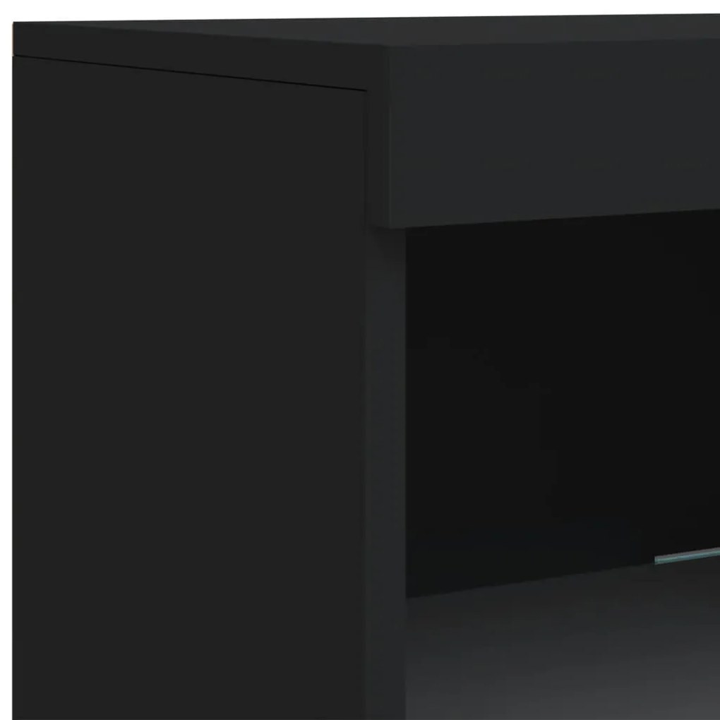 Aparador com luzes LED 162x37x100 cm preto