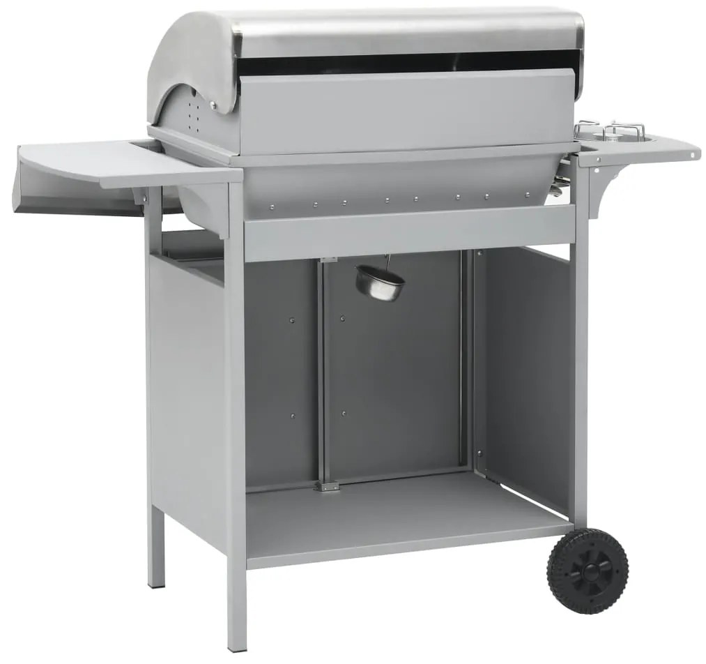 Grelhador/barbecue a gás 4+1 zonas de cozinhar prateado