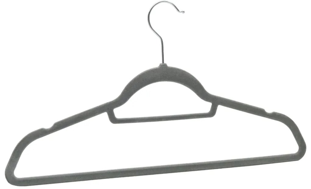 20 pcs conjunto de cabides antiderrapantes veludo cinzento