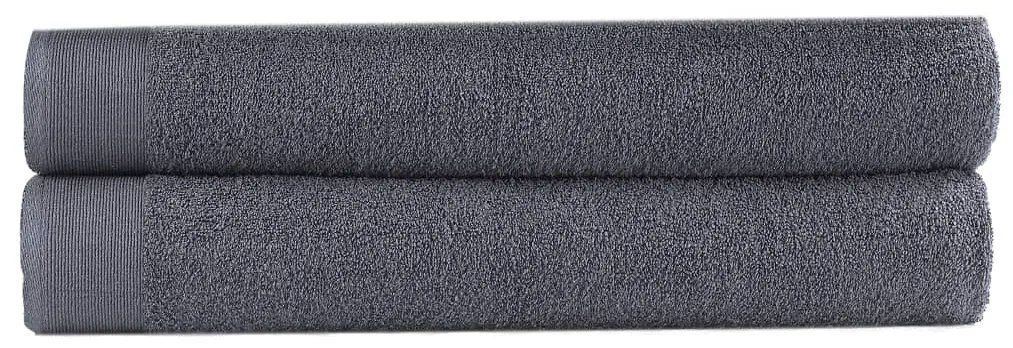vidaXL Conjunto toalhas banho 2 pcs algodão 450 g 100x150 cm antracite