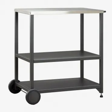 Carrinho Modular De Cozinha Para Exterior Em Aço Savona Cinza Grafito - Sklum