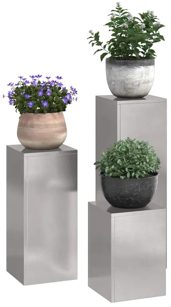 Suportes para Plantas de Exterior Pilar 3 pcs Aço Inoxidável