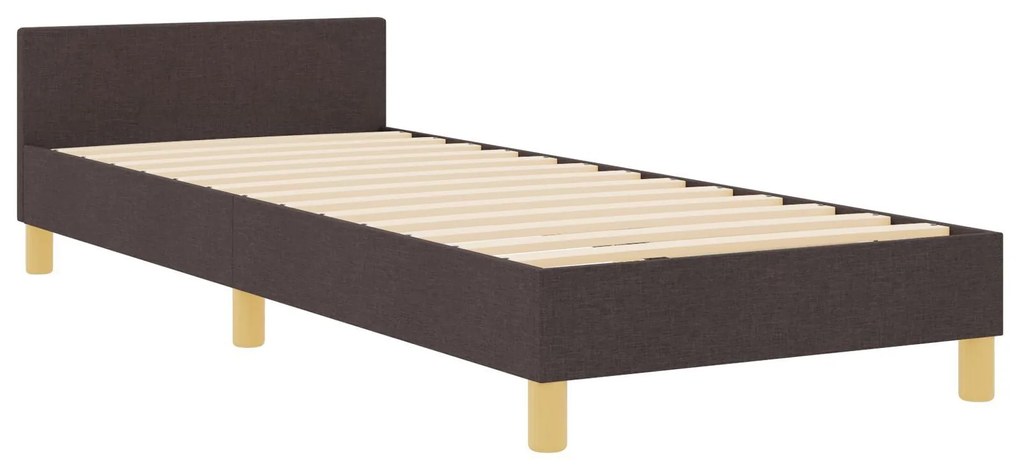 Estrutura de Cama vidaXL Castanho Escuro 90x190 cm Tecido