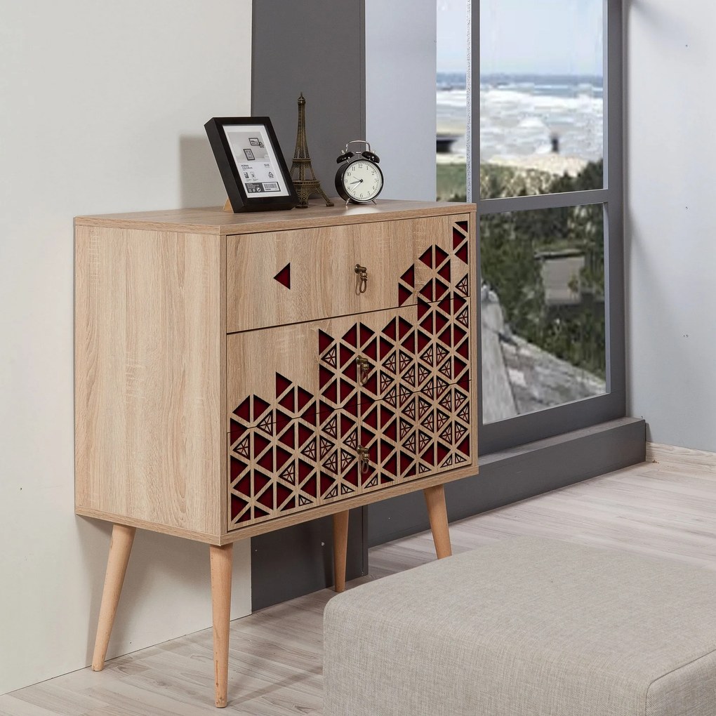 Cômoda Trio – Carvalho Sonoma – 80x90x40 cm