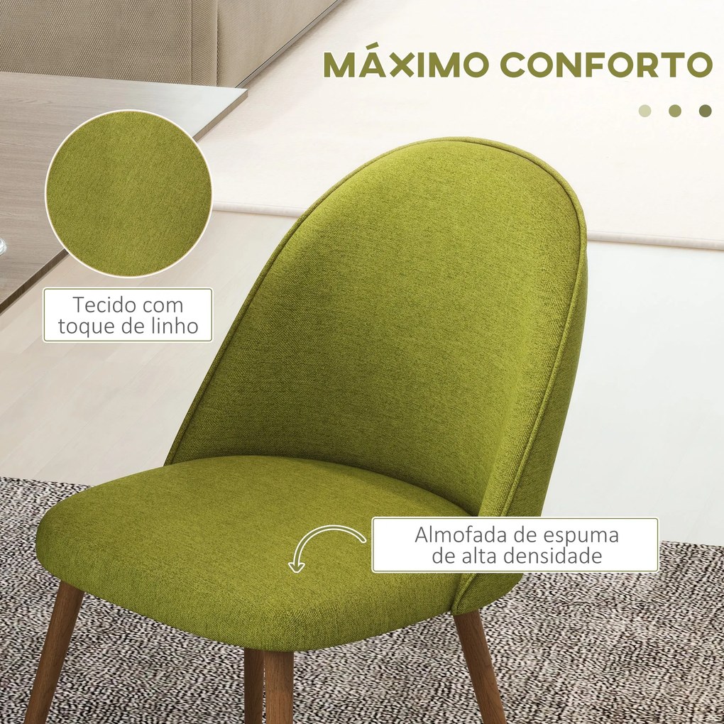 Conjunto de 2 Cadeiras Sala de Jantar Cadeiras de Cozinha Estofadas em