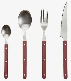 Conjunto De Talheres De 16 Peças Em Aço Inoxidável Tirvola Castanho Moka Intenso - Sklum
