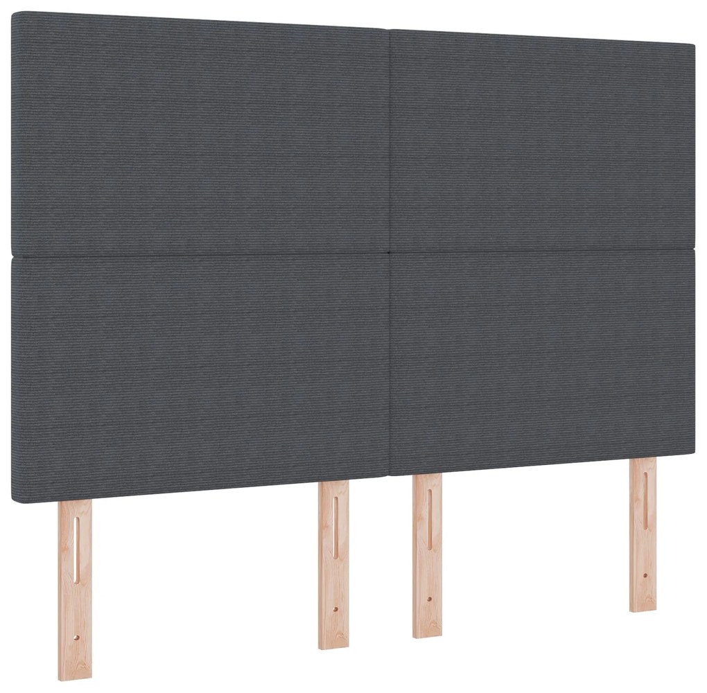 Cabeceira vidaXL Design Simples Cinza Escuro 140 cm Tecido de Corduroy