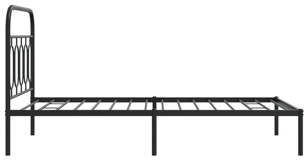 Estrutura de cama com cabeceira 107x203 cm metal preto