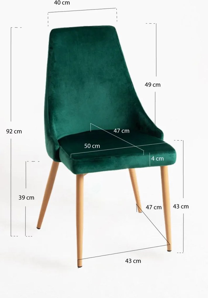 Pack 6 Cadeiras Stoik Wood - Verde