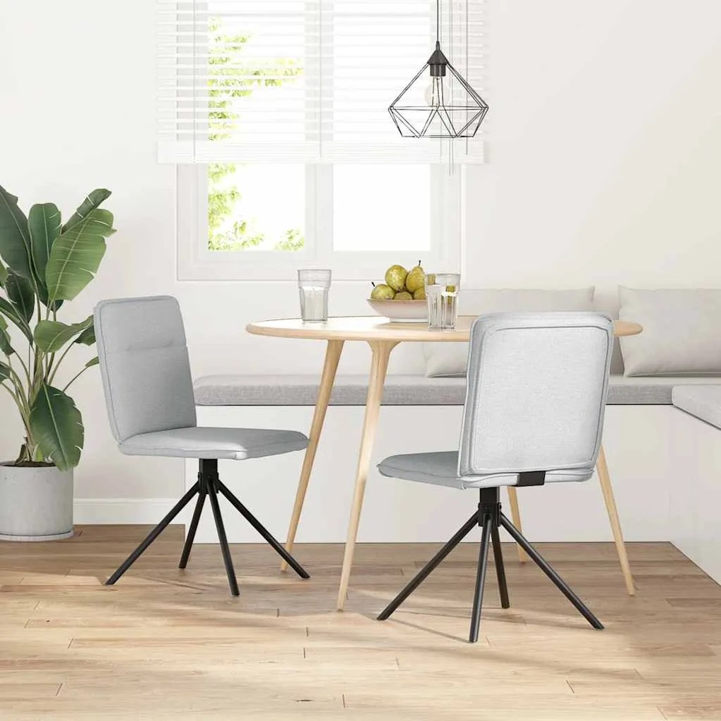 Cadeiras de jantar 2 pcs tecido cinza nuvem