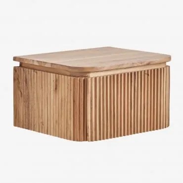 Pack De 2 Mesas De Cabeceira Flutuantes 35x30 Cm Em Madeira De Acácia Biljandi Castanho Acácia Rústico - Sklum