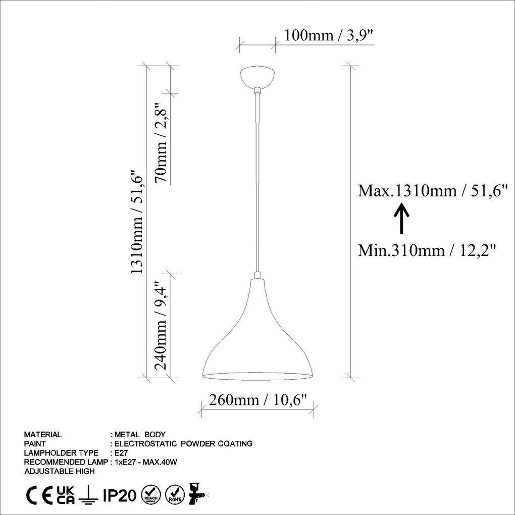 Candeeiro de Teto Bıtlıs – Turquesa – Ø22 h:26 cm