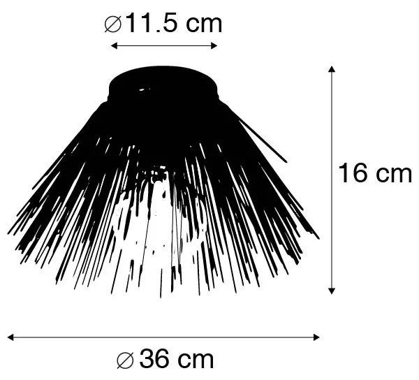 Candeeiro de teto Art Deco preto - Broom Moderno