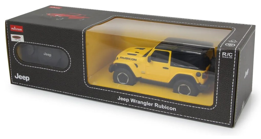 Carro Telecomandado Jeep Wrangler JL 1:24 2,4GHz Amarelo