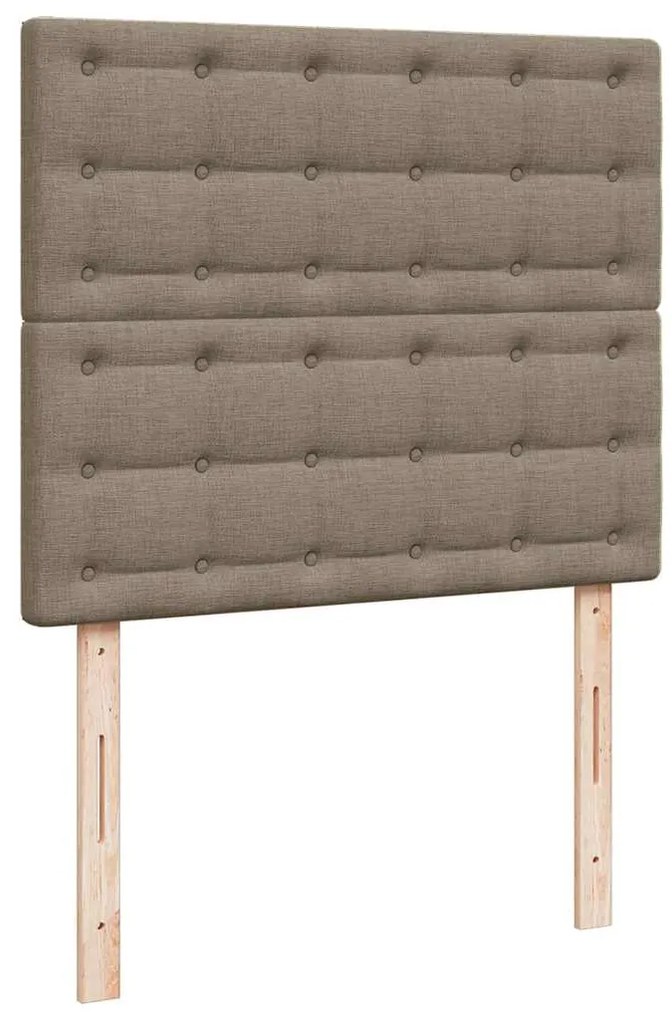 Cama box spring colchão/LED 120x190cm tecido cinza-acastanhado