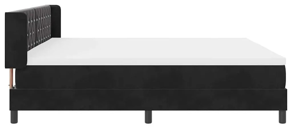 Cama Box com Colchão vidaXL Preto 200x200 cm Veludo