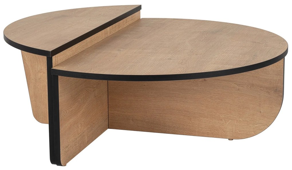 Mesa de Centro "Orion" – Carbalho Mel e Preto, Conjunto Modular, 90x60