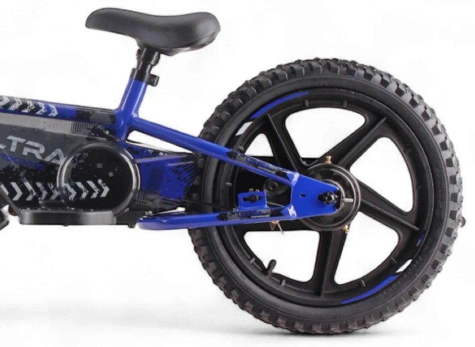 Bicicleta de equilíbrio elétrica para crianças de 24 volts, 16 polegadas - azul