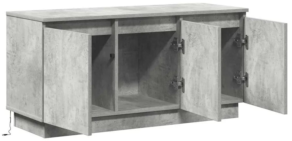 Móvel de TV Cinzento de Cimento 100x38x49 cm Madeira Engenheirada