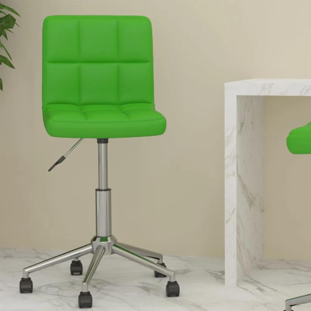334466 vidaXL Cadeira de escritório giratória couro artificial verde