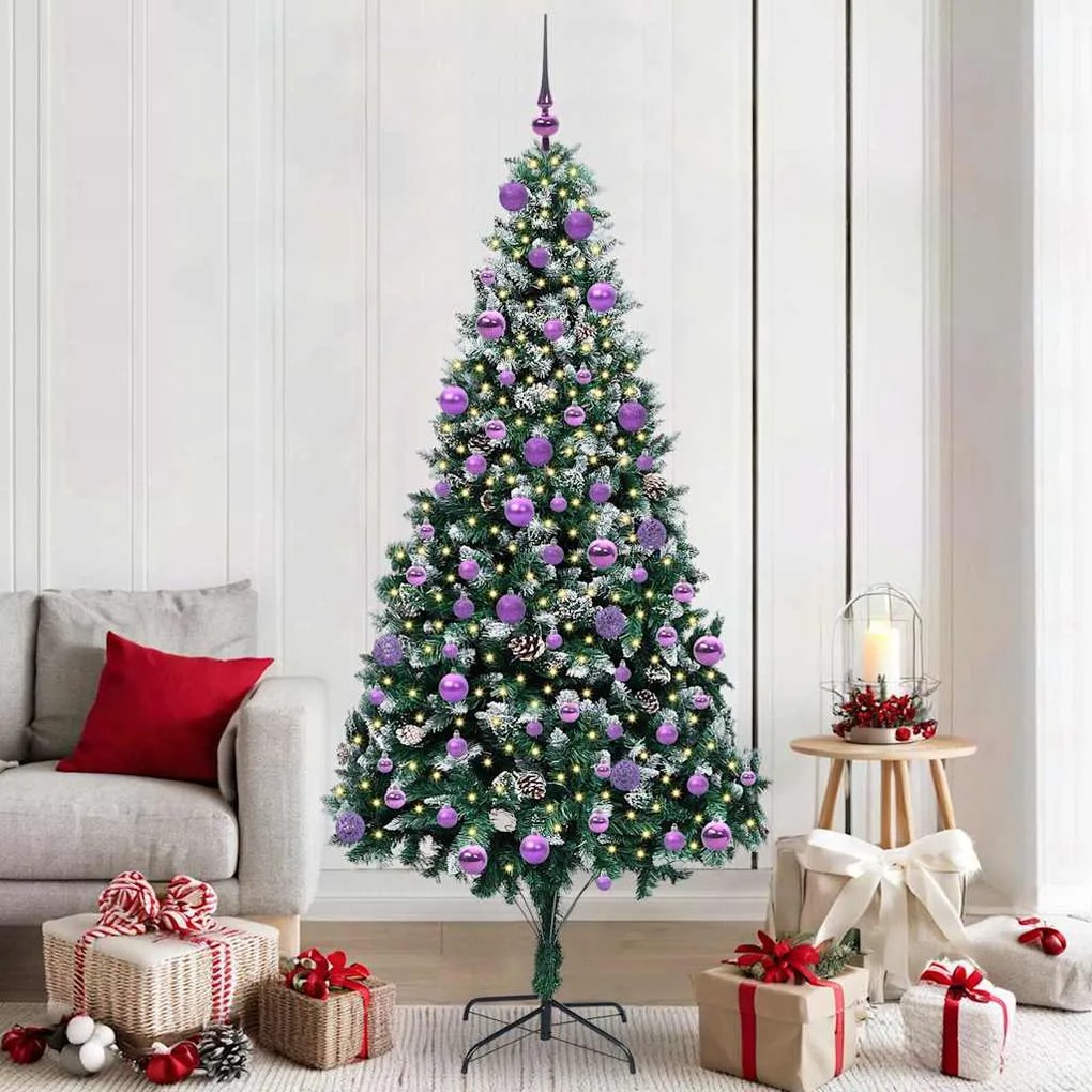 vidaXL Árvore de Natal Artificial Verde 210 cm PVC, Aço e Plástico