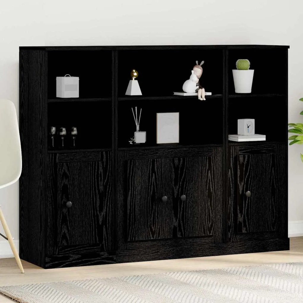 vidaXL Highboard Carvalho Preto 132 x 35,5 x 103,5 cm