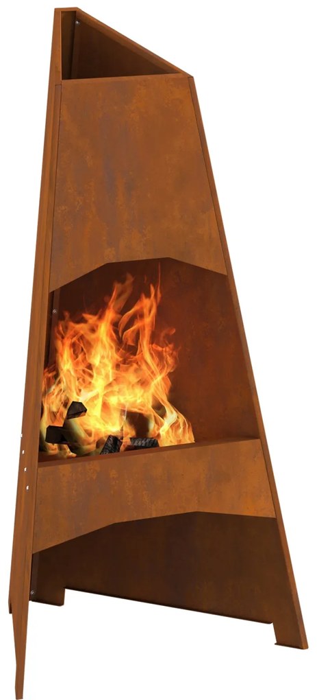Fogueira Pyramid 50x45x95 cm Aço Resistente às Intempéries