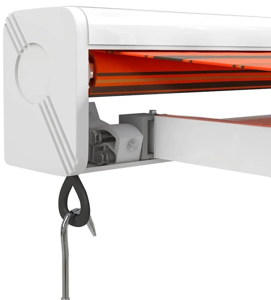 Toldo retrátil 4x3 m tecido e alumínio laranja e castanho