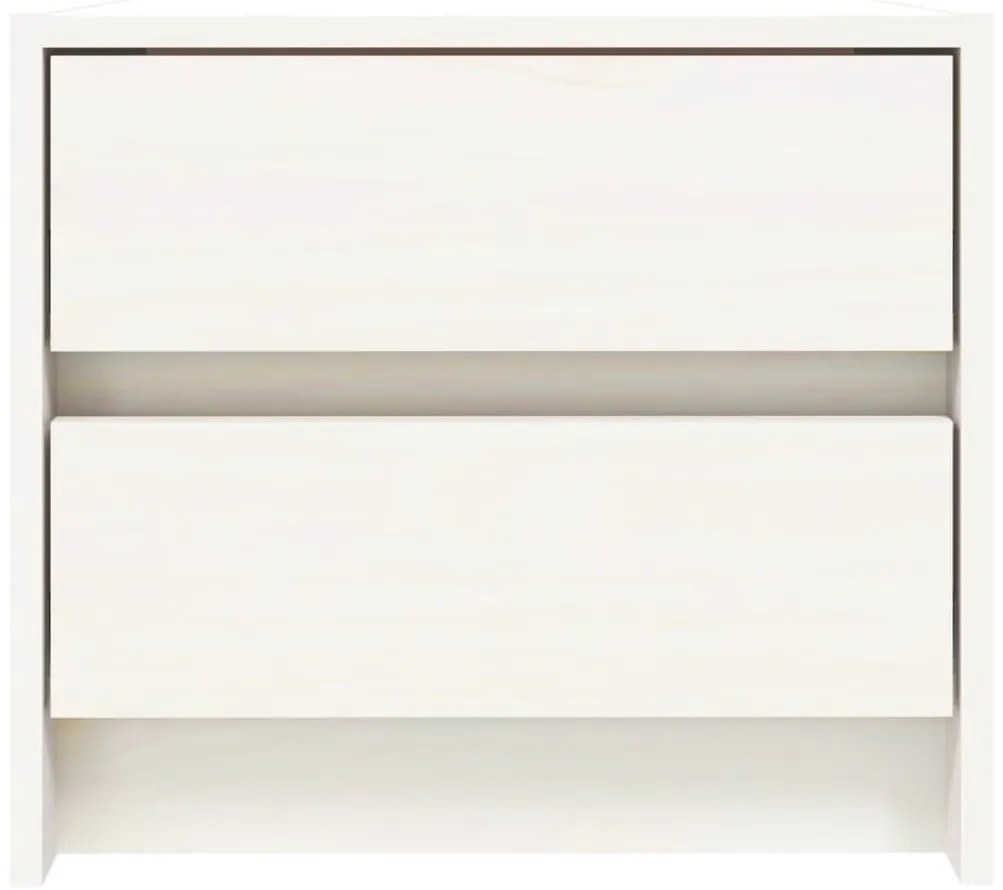 Mesa de cabeceira 40x31x35,5 cm madeira de pinho maciça branco