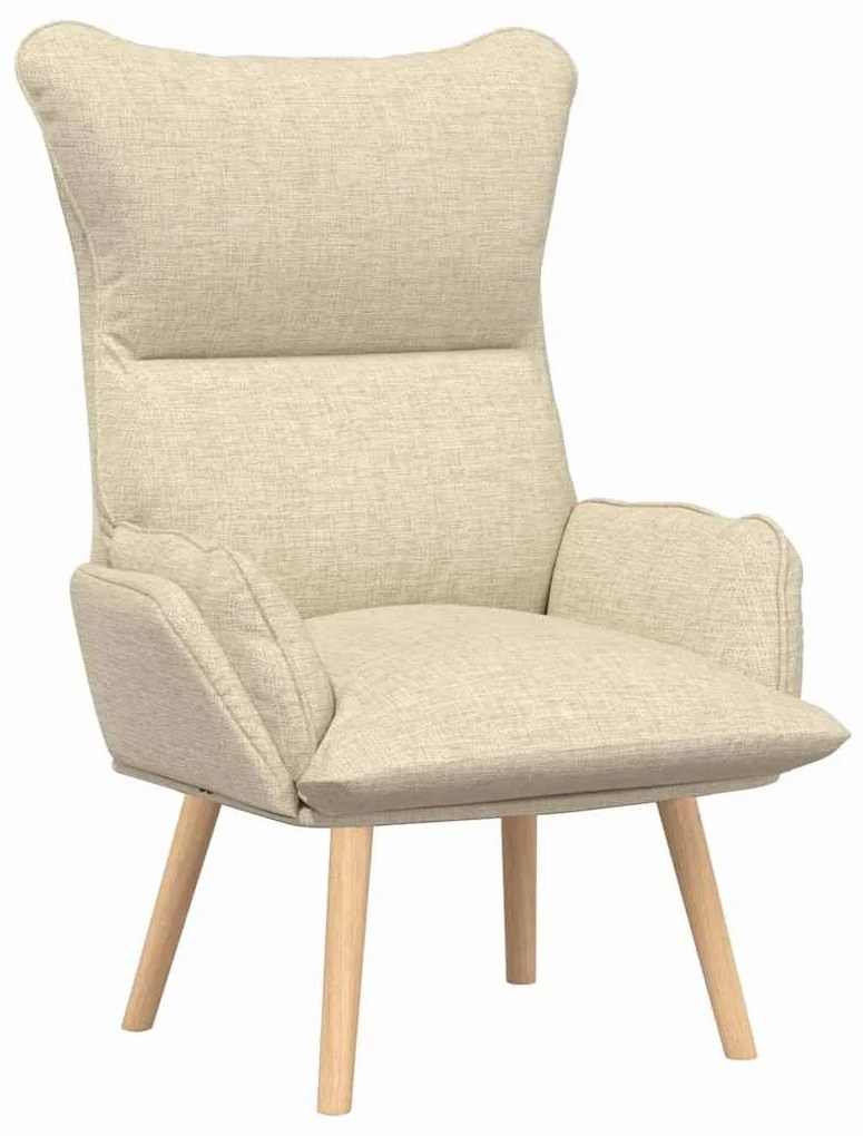 Cadeira Relaxante vidaXL em Tecido Creme