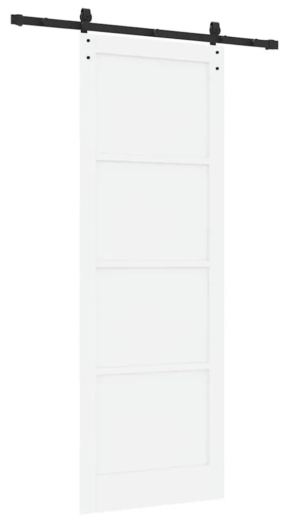Porta Deslizante vidaXL com Conjunto de Ferragens Branca 83x232 cm Mad