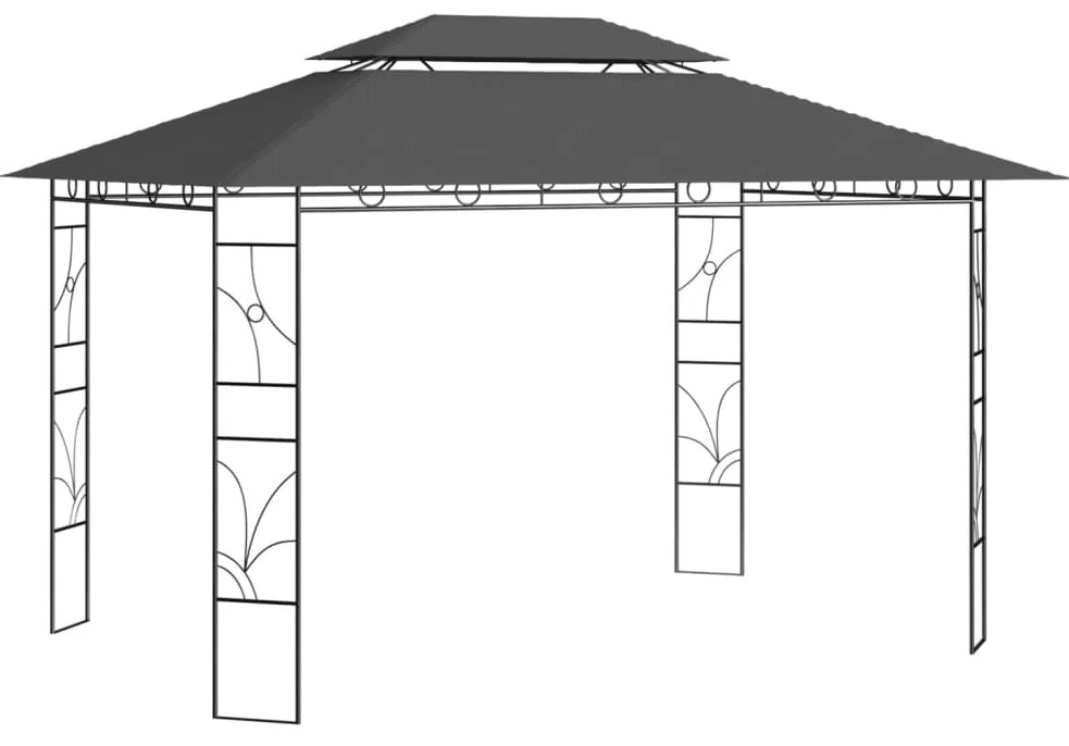 Gazebo 4x3x2,7 m 160 g/m² antracite