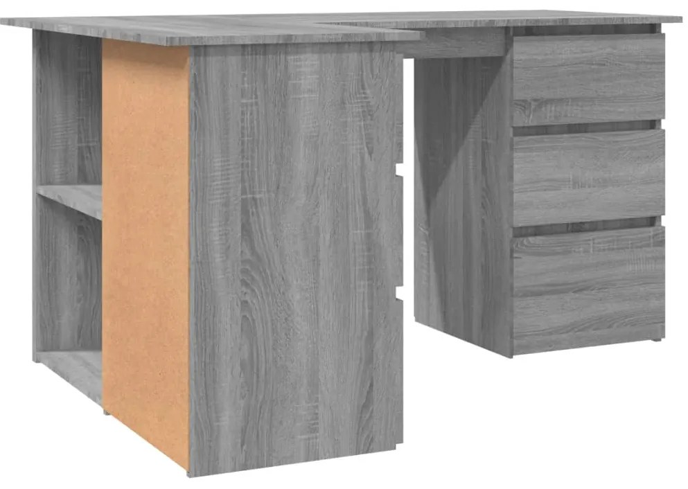 Secretária canto 145x100x76cm derivados madeira cinzento sonoma