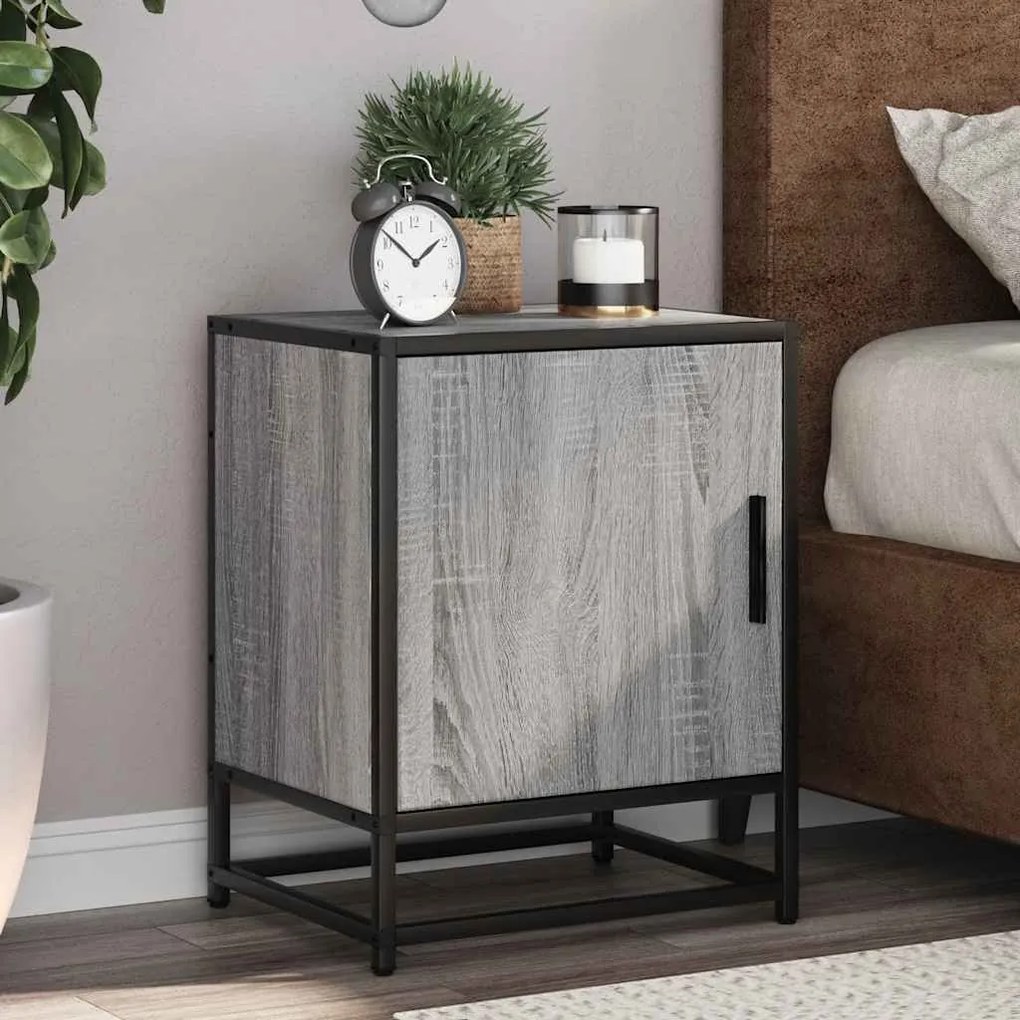 vidaXL Mesas de cabeceira 2 pcs sonoma cinzento 40x31x50 cm madeira