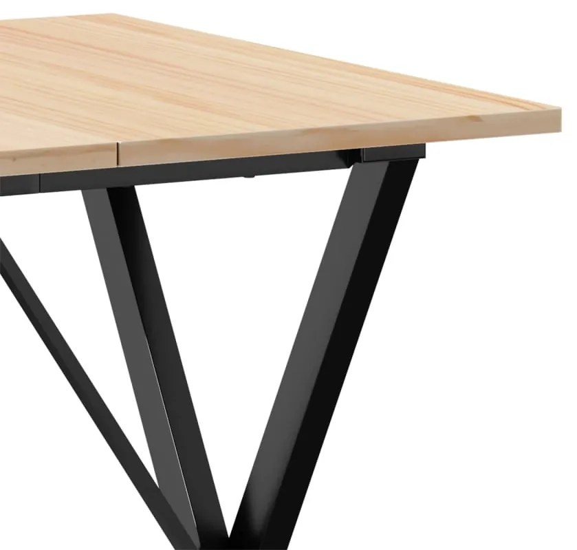 Mesa de jantar estrutura em X 70x70x75 cm pinho e aço
