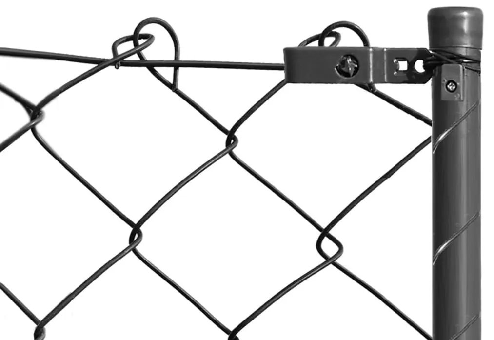 Cerca de arame com estacas de fixação 0,8x25 m cinzento
