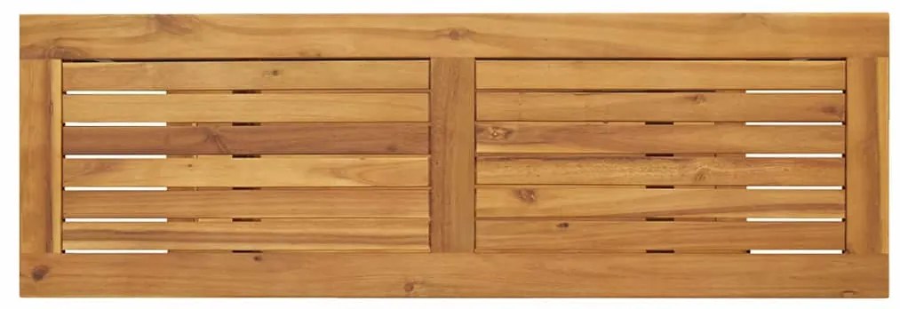Mesa Externa Natural e Preta 35x110x75 cm em Madeira Maciça e Aço