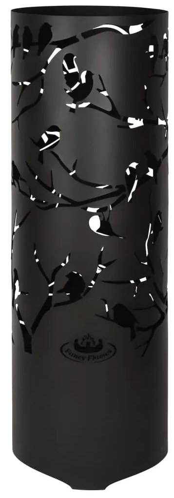 422499 Esschert Design Tambor combustão Birds on Twig aço carbono preto FF409