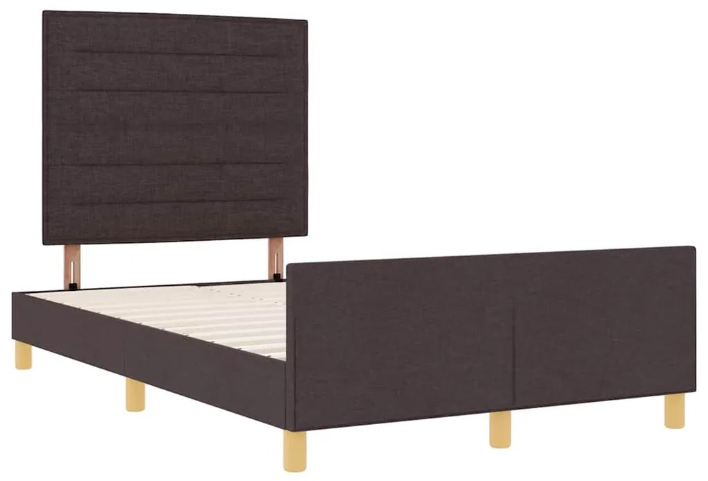 Cama vidaXL Castanho Escuro 120x200 cm Tecido