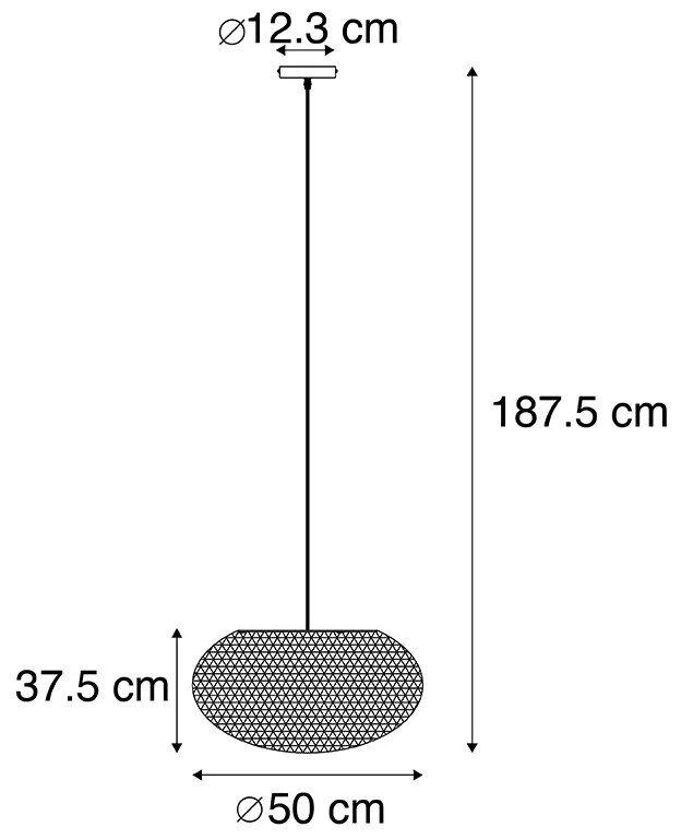 Candeeiro de suspensão rústico branco 50 cm - Corda Flat Design,Moderno