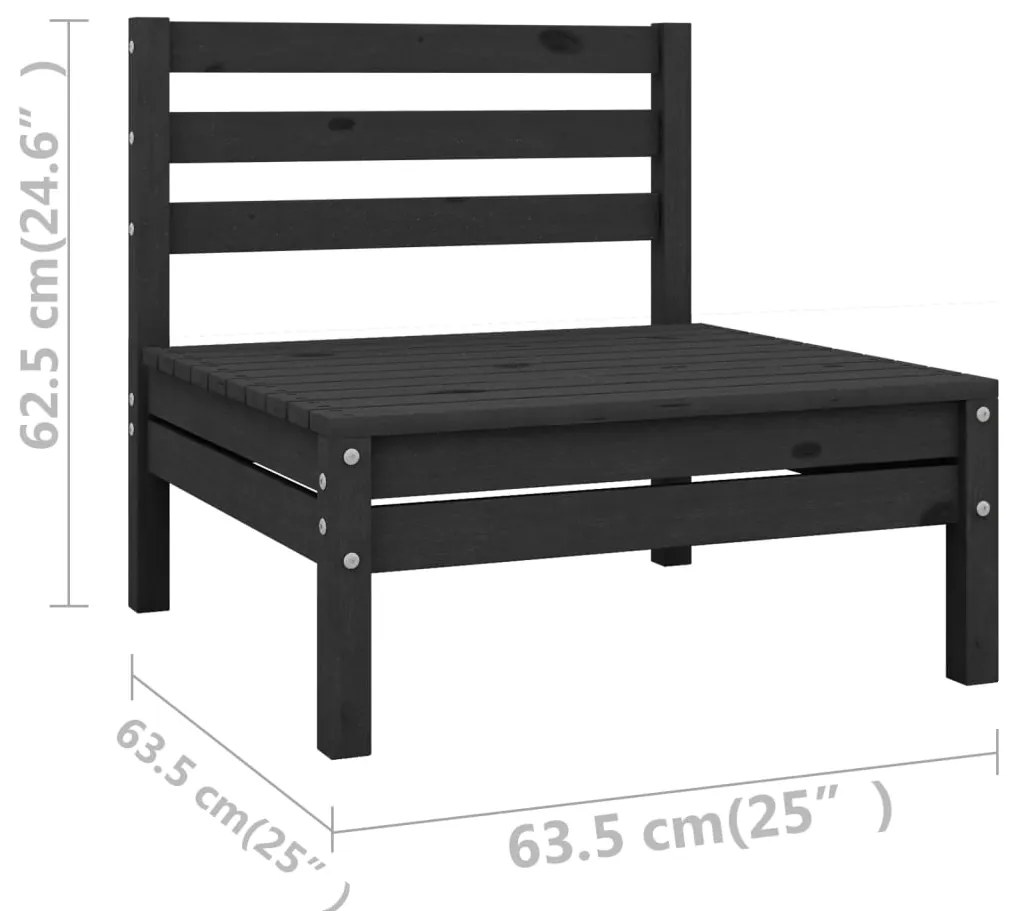 10 pcs conjunto lounge de jardim pinho maciço preto