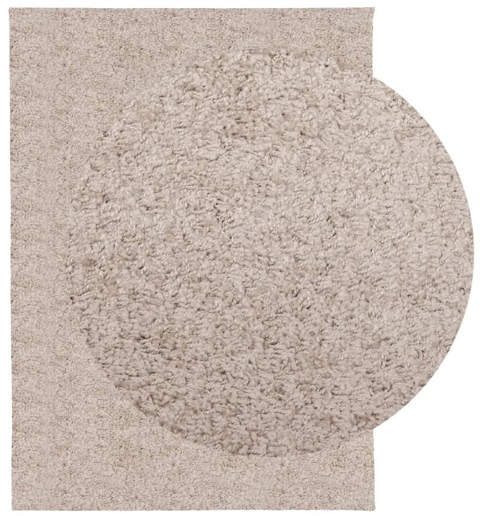 Tapete shaggy de pelo alto PAMPLONA 140x200 cm bege