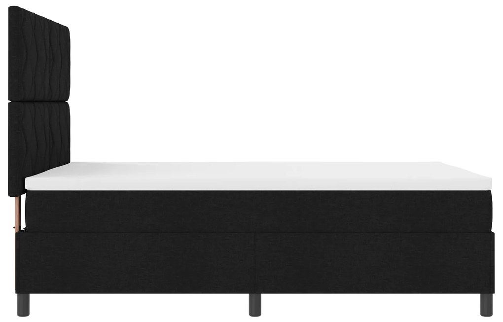 Cama Box Spring com colchão preta 140x200 cm tecido