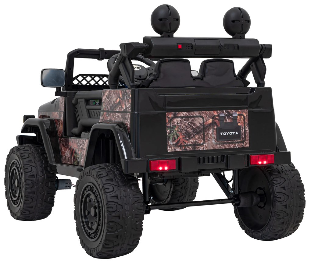 Jipe elétrico para Crianças Toyota FJ Cruiser 12V 4x4, Rodas Espuma EVA, Assentocouro ecológico Preto Camuflado