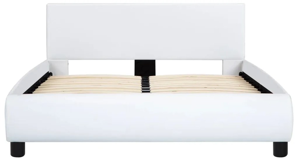 Estrutura de cama 140x200 cm couro artificial branco