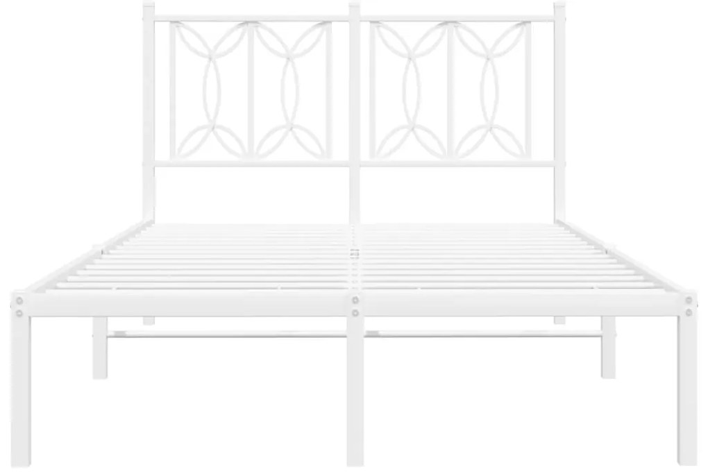 Estrutura de cama com cabeceira 120x200 cm metal branco